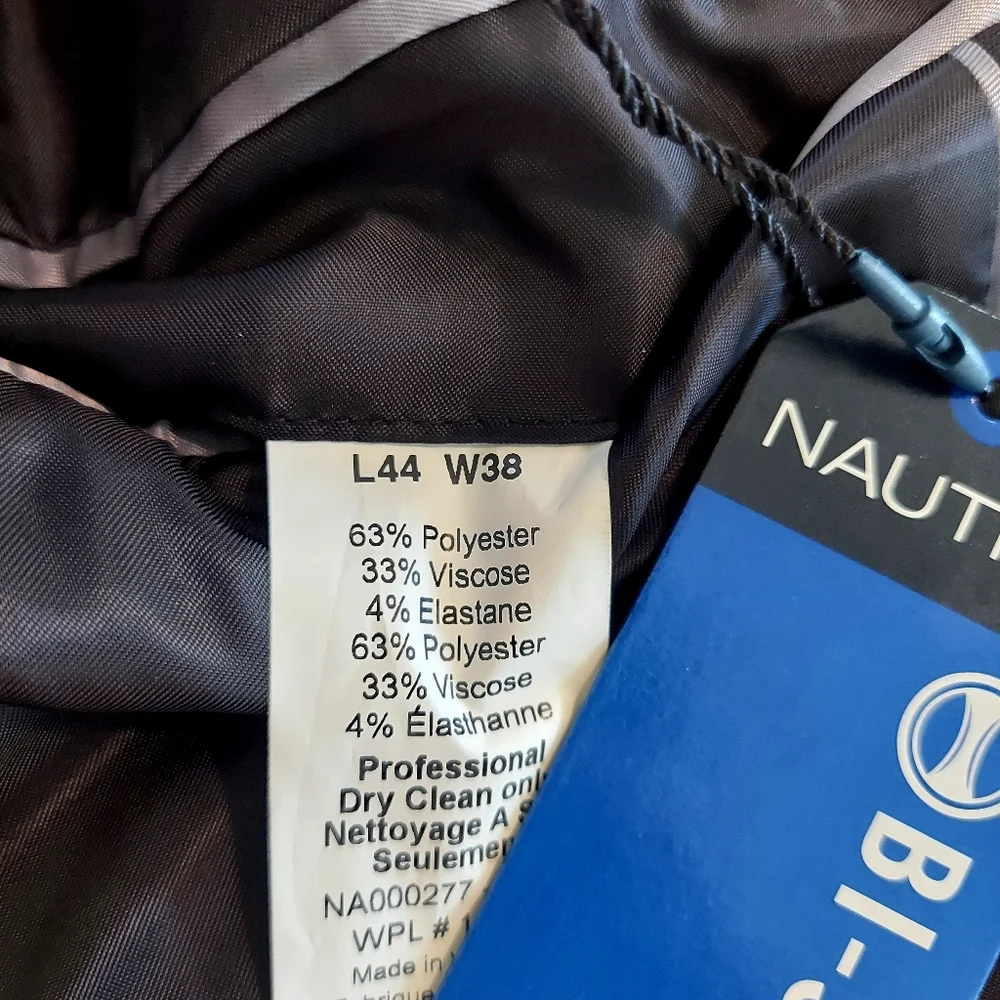 Nautica Mens Blazer Size 44 Long Black Jacket 2 Button Suit Separate New